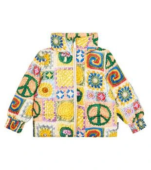 Hally crochet-print puffer coat