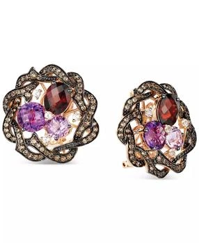 Le Vian | Multi-Gemstone Cluster Braided Halo Leverback Earrings (16-3/8 ct. t.w.) in 14k Rose Gold
