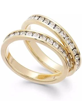 Charter Club Glass Stone Ring Duo in Fine Silver Plate or Gold Plate