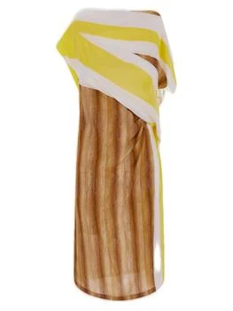 Burberry | Burberry Graphic-Print Boat Neck Asymmetric Dress