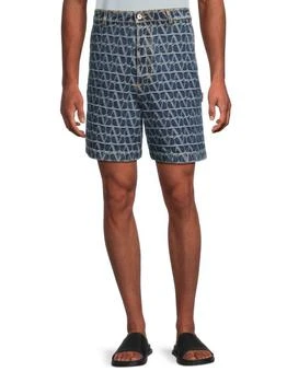 Valentino | Monogram Cotton Denim Shorts