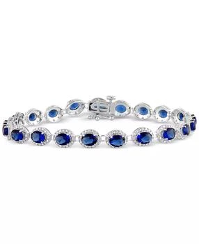 Macy's | Emerald (8 ct. t.w.) & Diamond (3/4 ct. t.w.) Halo Tennis Bracelet in 14k White Gold (Also in Ruby & Sapphire)