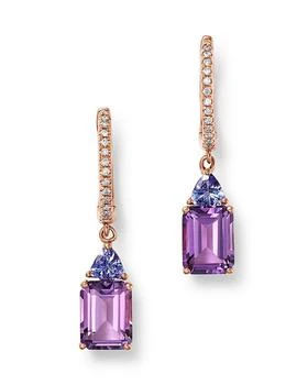 Bloomingdale's | Amethyst, Tanzanite & Diamond Drop Earrings in 14K Rose Gold