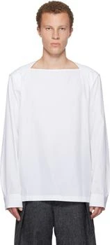 Dries Van Noten | White Boat Neck Cotton Shirt