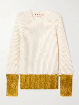 Marni | Two-tone Ribbed Wool Sweater  - IT44