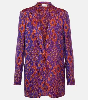 Dries Van Noten | Printed single-breasted silk blazer