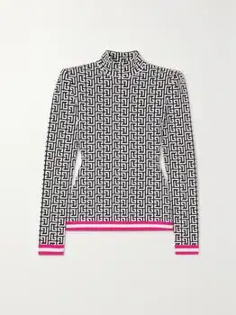 Balmain | Jacquard-knit Turtleneck Sweater