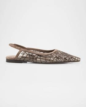 Brunello Cucinelli | Woven Monili Slingback Flats