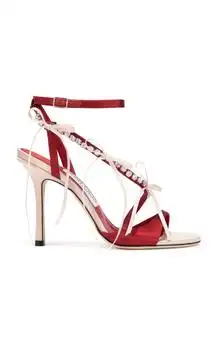 Jimmy Choo | Jimmy Choo Lula Embellished Satin Sandals - Moda Operandi