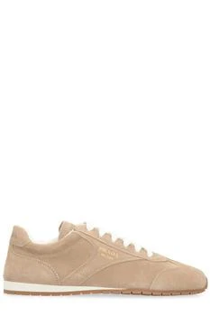 Prada | Prada Round-Toe Lace-Up Sneakers
