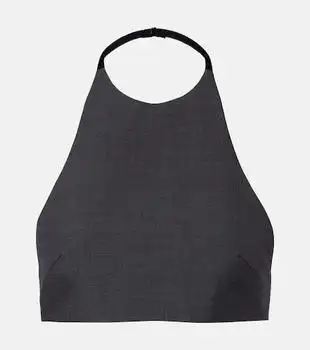Jil Sander | Halterneck virgin wool crop top