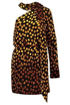 Yves Saint Laurent | Saint Laurent One-Shoulder Velvet Dotted Dress