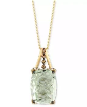 Le Vian | Mint Julep Quartz (9-3/4 ct. t.w.) 
Diamond (1/3 c.t t.w.) 18" Pendant Necklace in 14k Gold