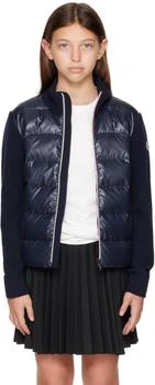 Moncler | Big Kids Navy Cardigan Down Jacket