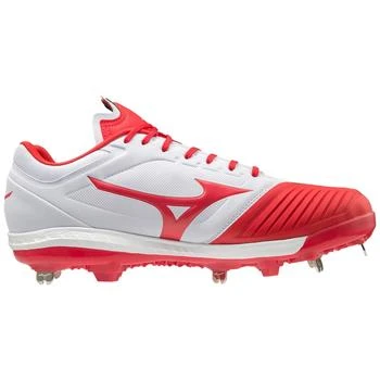 Mizuno Women's Mizuno Sweep 5 White Red Lace Up Metal Softball Cleats GAL261
