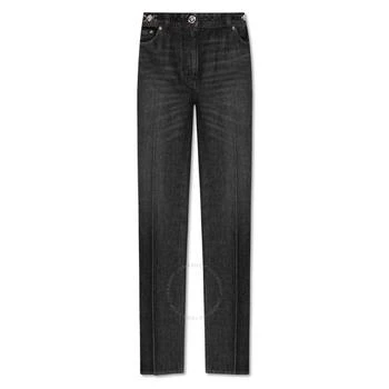 Versace Mid-Rise Medusa Straight-Leg Jeans, Waist Size 27"