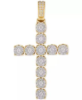 Macy's | Diamond Cross Pendant (2-1/2 ct. t.w.) in 10k Gold & White Gold