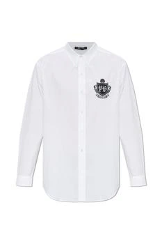 Balmain | Balmain Long Sleeved Logo Embroidered Shirt