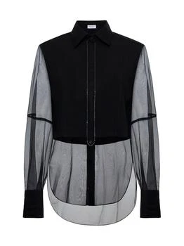 Brunello Cucinelli | Brunello Cucinelli Embellished Long-Sleeved Poplin Shirt