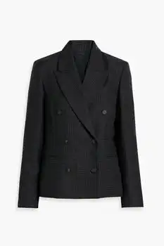 Brunello Cucinelli | Double-breasted Prince of Wales checked wool blazer