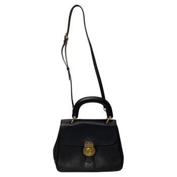 Burberry | DK88 Medium Top Handle Bag in Black Leather