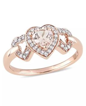 Macy
s | Morganite and Diamond Linked Heart Ring