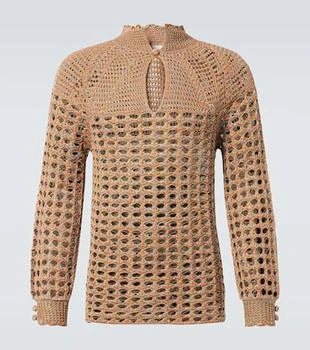 Valentino | Open-knit linen and cotton sweater