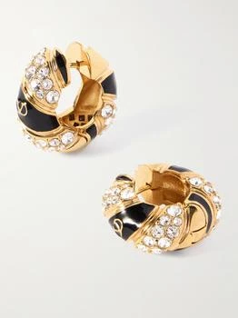 Valentino | Gold-tone, Crystal And Enamel Hoop Earrings