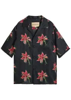 Valentino | Floral-print linen shirt