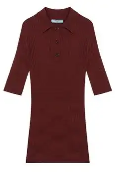 Prada | Prada Short-Sleeved Ribbed Polo Shirt