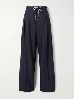 MAISON MARGIELA | Pleated Pinstriped Wool Wide-leg Pants - Navy - IT42