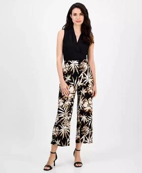 Women's Printed Pull-On Wide-Leg Pants