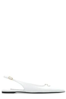 Dolce & Gabbana | Dolce & Gabbana Logo Lettering Pointed Toe Ballet Flats