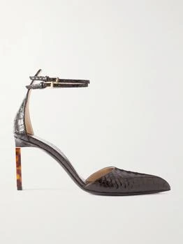 Tom Ford | Snake-effect Leather Pumps - Chocolate - IT36