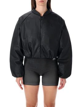 Adidas Originals Pleather Bomber Synthetic Down Jacket Black