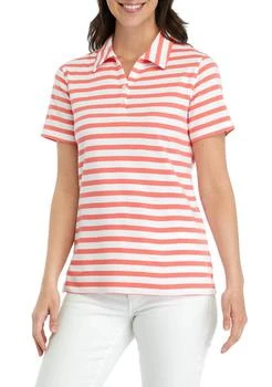 Rogers Womens Short Sleeve Striped Polo Shirt