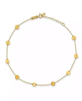 Disc Anklet with Adjustable 1" Extender in 14k Yellow Gold