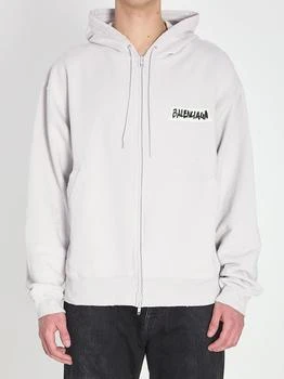 Balenciaga | Balenciaga Masking Tape Oversized Zip-Up Hoodie