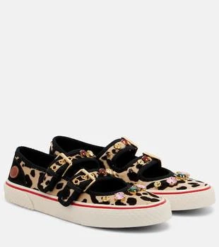 Valentino | Dollyboard embellished calf hair sneakers