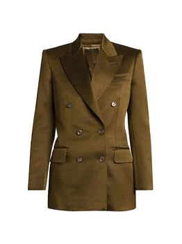Tom Ford | Silk-Wool Twill Double-Breasted Jacket