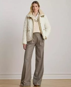 Women
s Faux-Fur-Collar Diamond Quilted Jacket