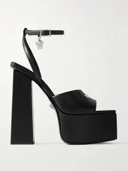 Versace | Embellished Leather Platform Sandals - IT39.5