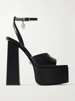 Versace | Embellished Leather Platform Sandals  - IT39.5