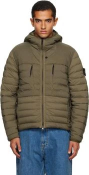 Stone Island | Khaki 4100020 Seamless Tunnel Nylon Down-TC Jacket