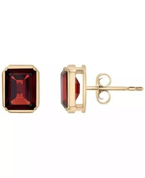 Macy's | Garnet (3-5/8 ct. t.w.) Stud Earrings in 14k Yellow Gold