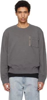 MM6 | Gray Utility Pocket Sweatshirt