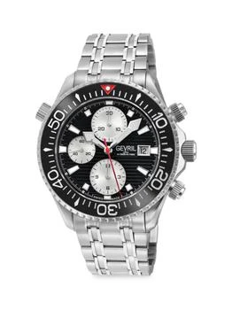 Gevril | Hudson Yards 43MM Stainless Steel Automatic Chronograph Watch