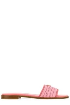 Prada | Prada Triangle-Logo Woven Slip-On Sandals