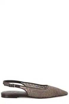 Brunello Cucinelli | Brunello Cucinelli Precious Net Embroidery Slingback Flats