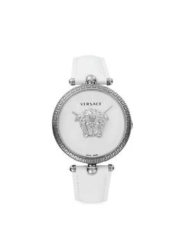 Versace | 39MM Stainless Steel 
Croc Embossed Leather Strap Watch